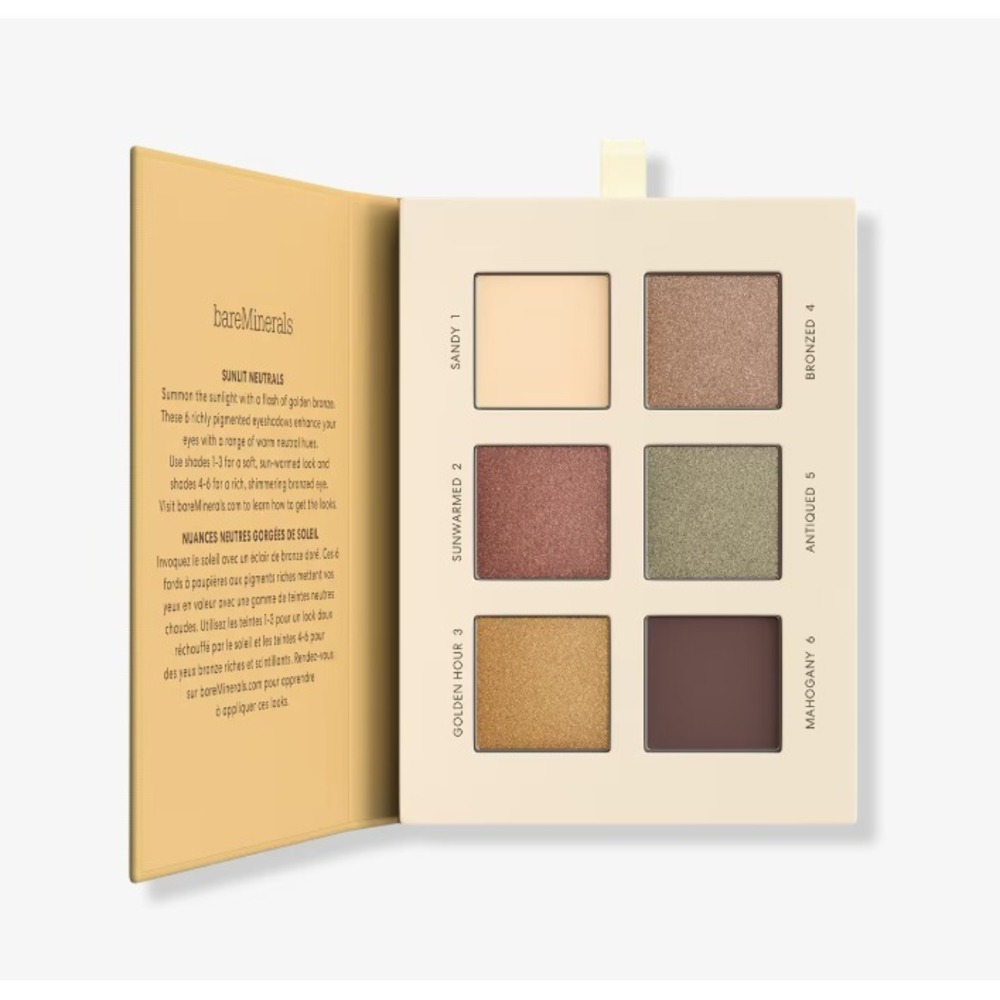 bareMinerals Mineralist Eyeshadow Palette Sunlit Neutrals 6 Shades New